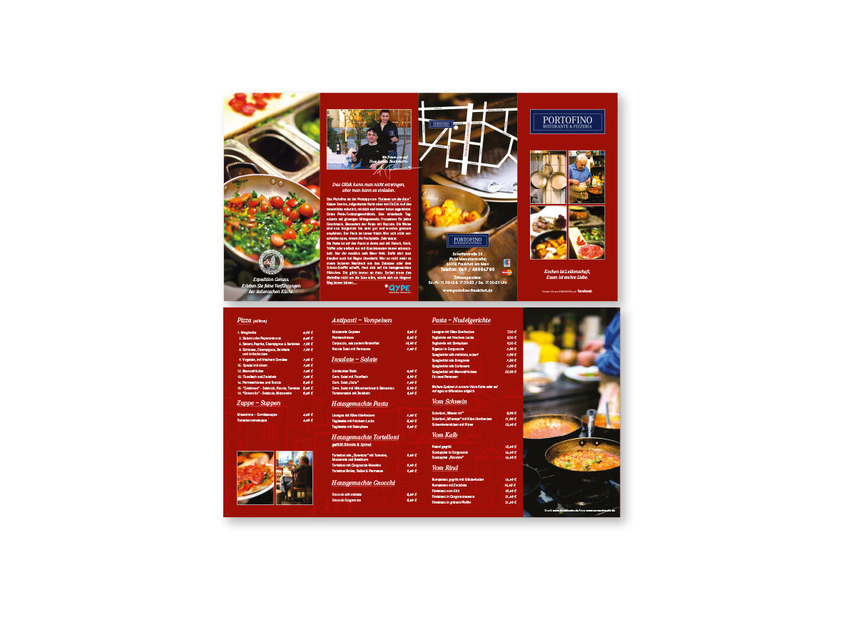 Speisekarte für ein Restaurant
